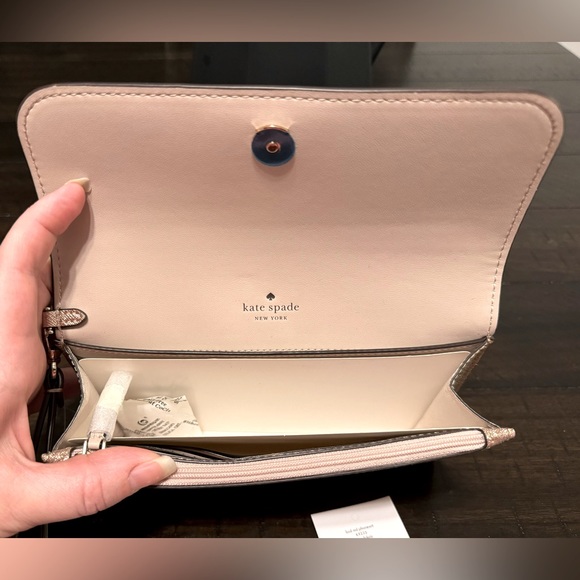 Kate Spade Rose Gold tinsel glitter wristlet - NWT - Picture 6 of 9